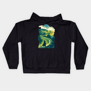 A Sage Wanders Through Green Pastures - Fantasy Kids Hoodie